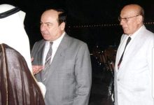 الاستاذ عبد الغني العطري والفنان صباح فخري وسعادة السفير السعودي في سورية أحمد الكحيمي